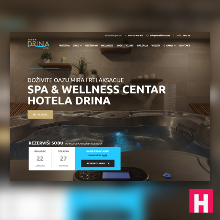 Web design for Hotel Drina