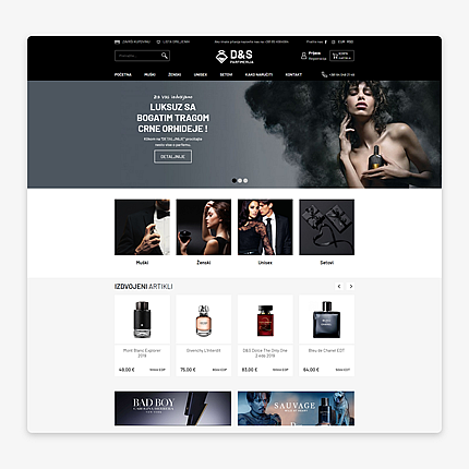 Webshop for Perfumery D&S